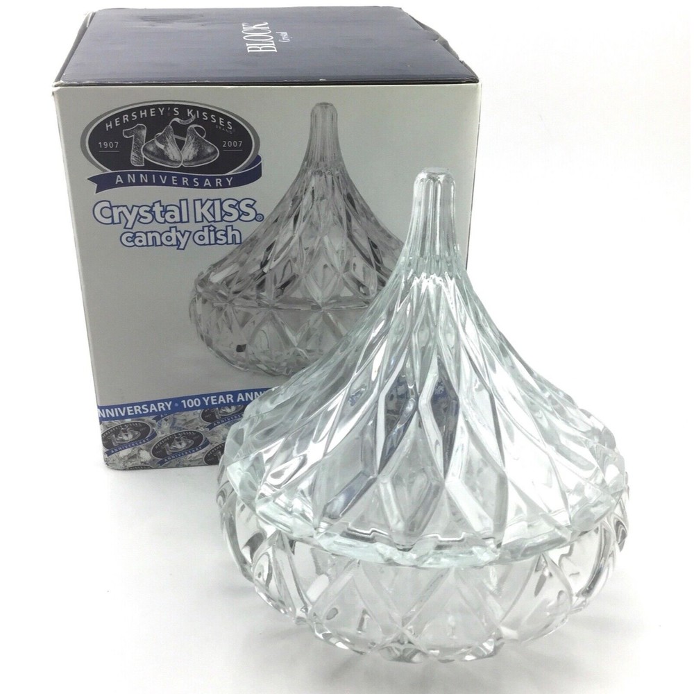 Hershey's Chocolate Block Crystal Kiss Candy Dish with Box 1994/1999